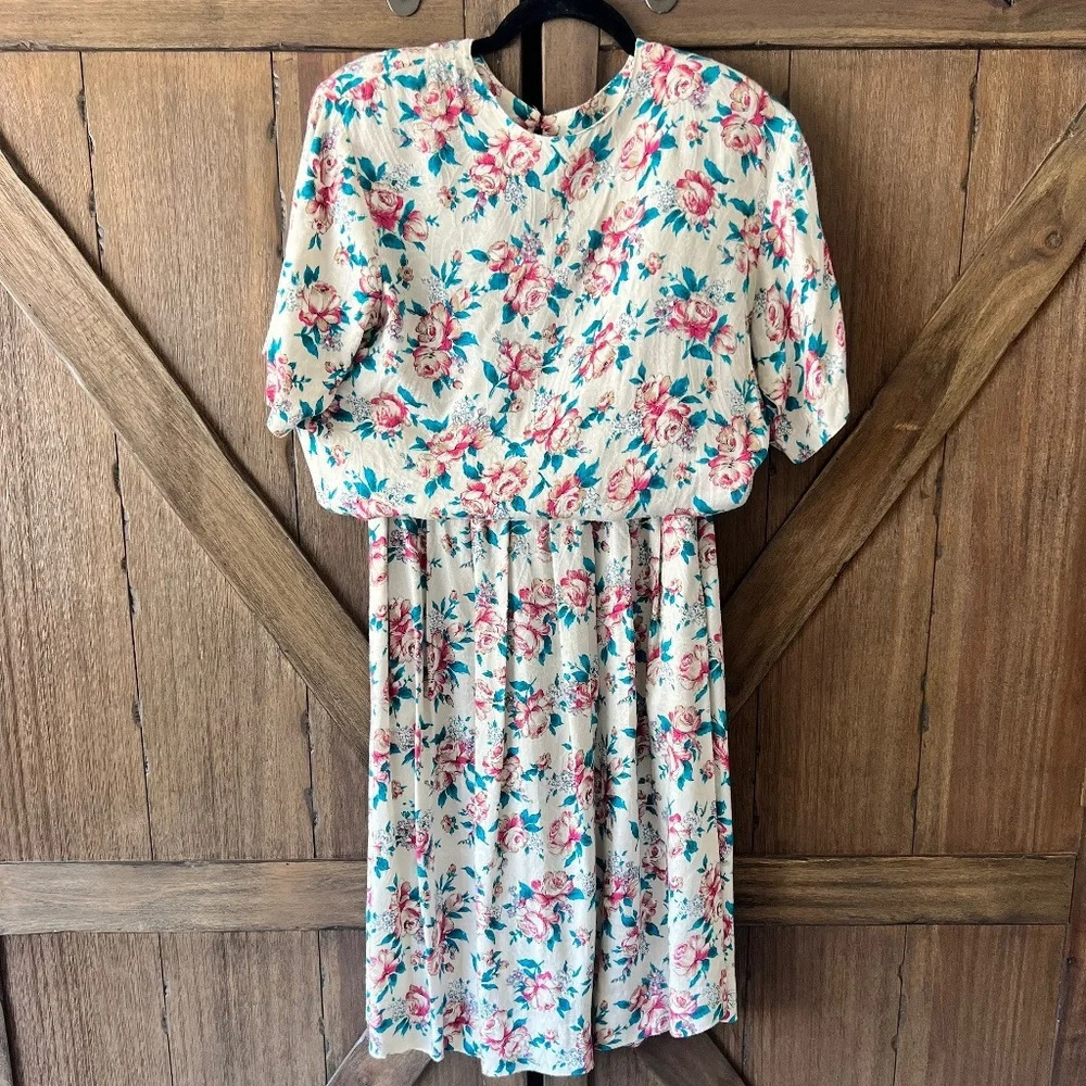 Mix It Vintage Cottagecore Two-Piece Floral Midi Skirt and Top Size Small